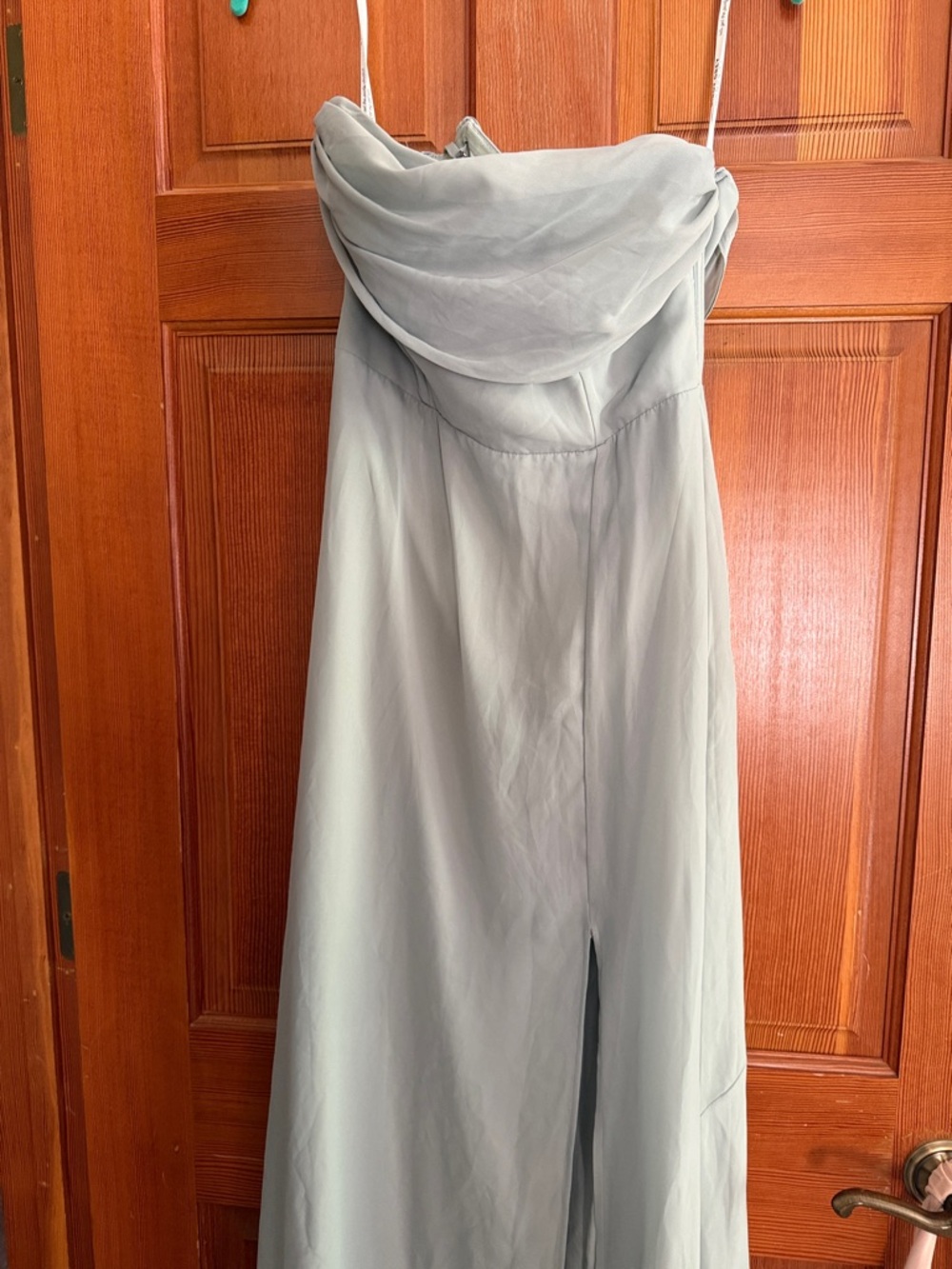 Birdy Grey Strapless Soft Sage Green Gown